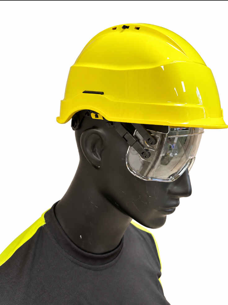 Vernehjelm Iris II High vis gul m/ visir EN397/EN166-1F