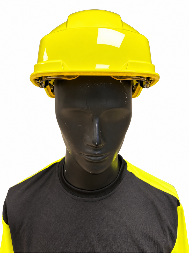 Vernehjelm Iris II High vis gul m/ visir EN397/EN166-1F