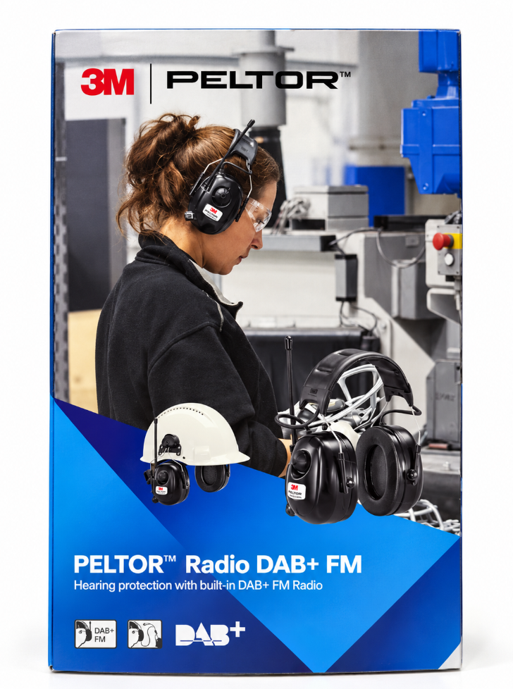 3M PELTOR HRXD7A-01 hørselvern med DAB+ og FM-radio – 31 dB