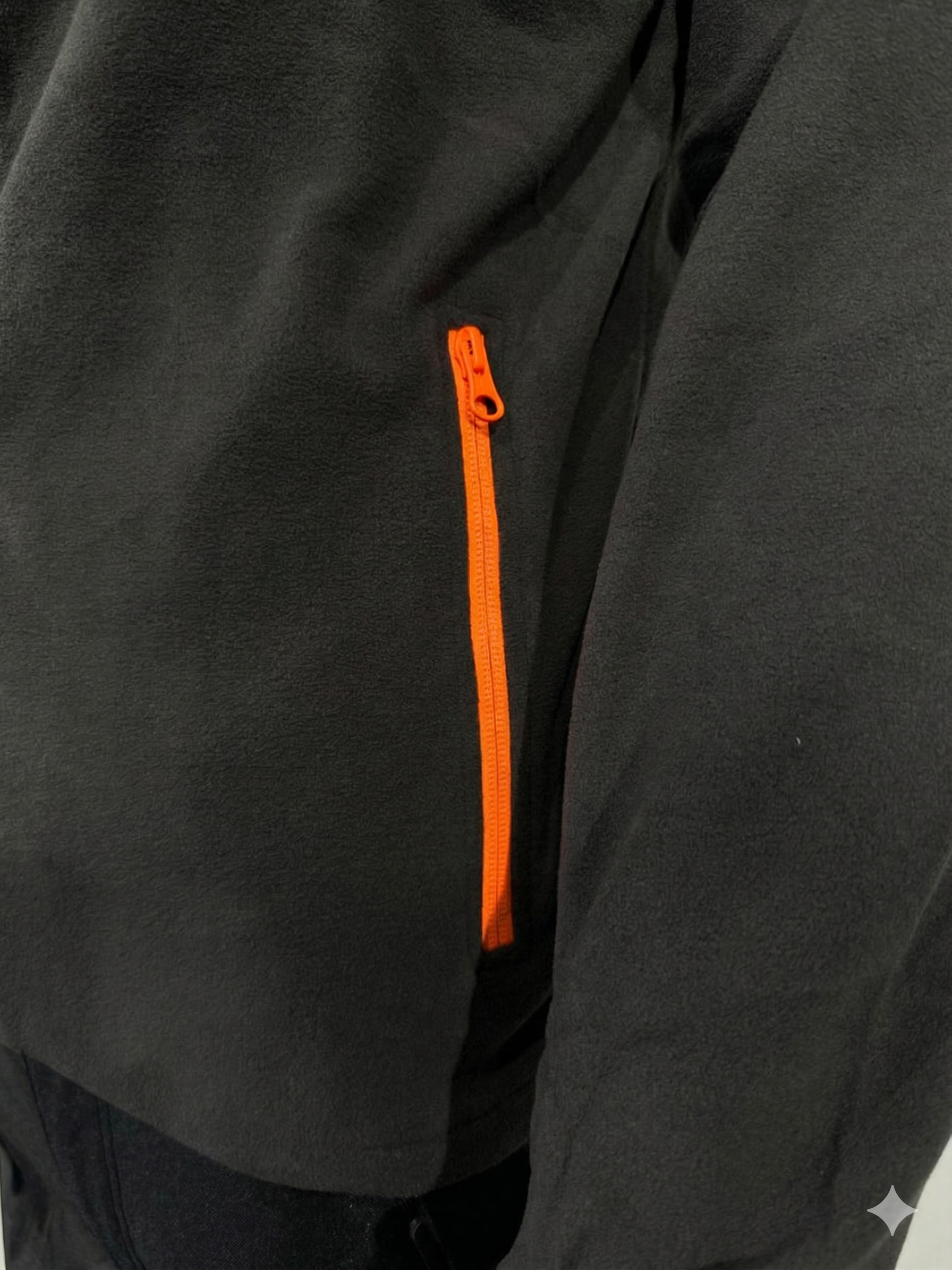 Synfiber Base Thin Fleecejakke mørk grå/oransje