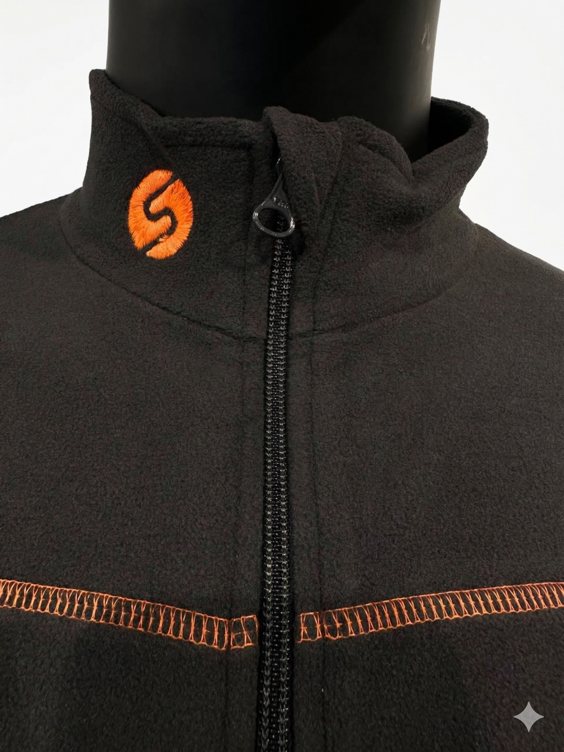 Synfiber Base Thin Fleecejakke mørk grå/oransje