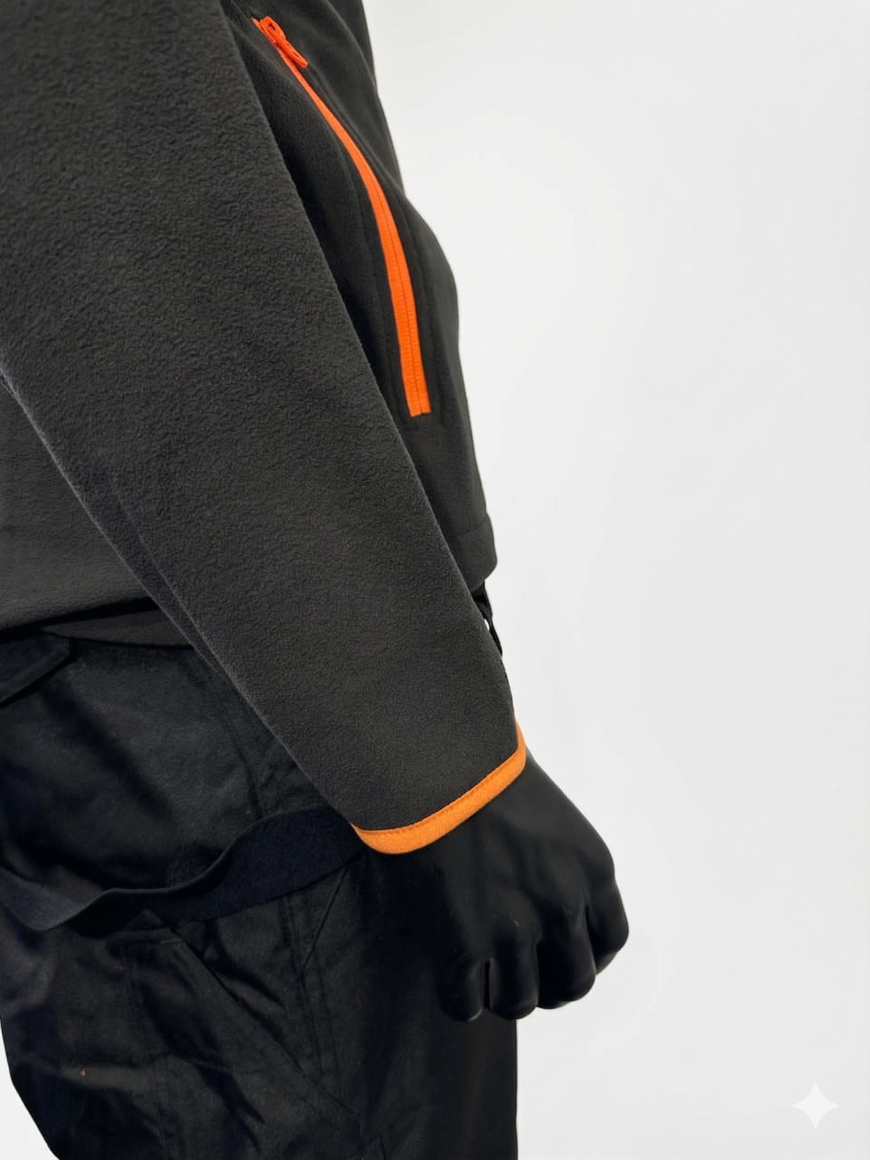 Synfiber Base Thin Fleecejakke mørk grå/oransje