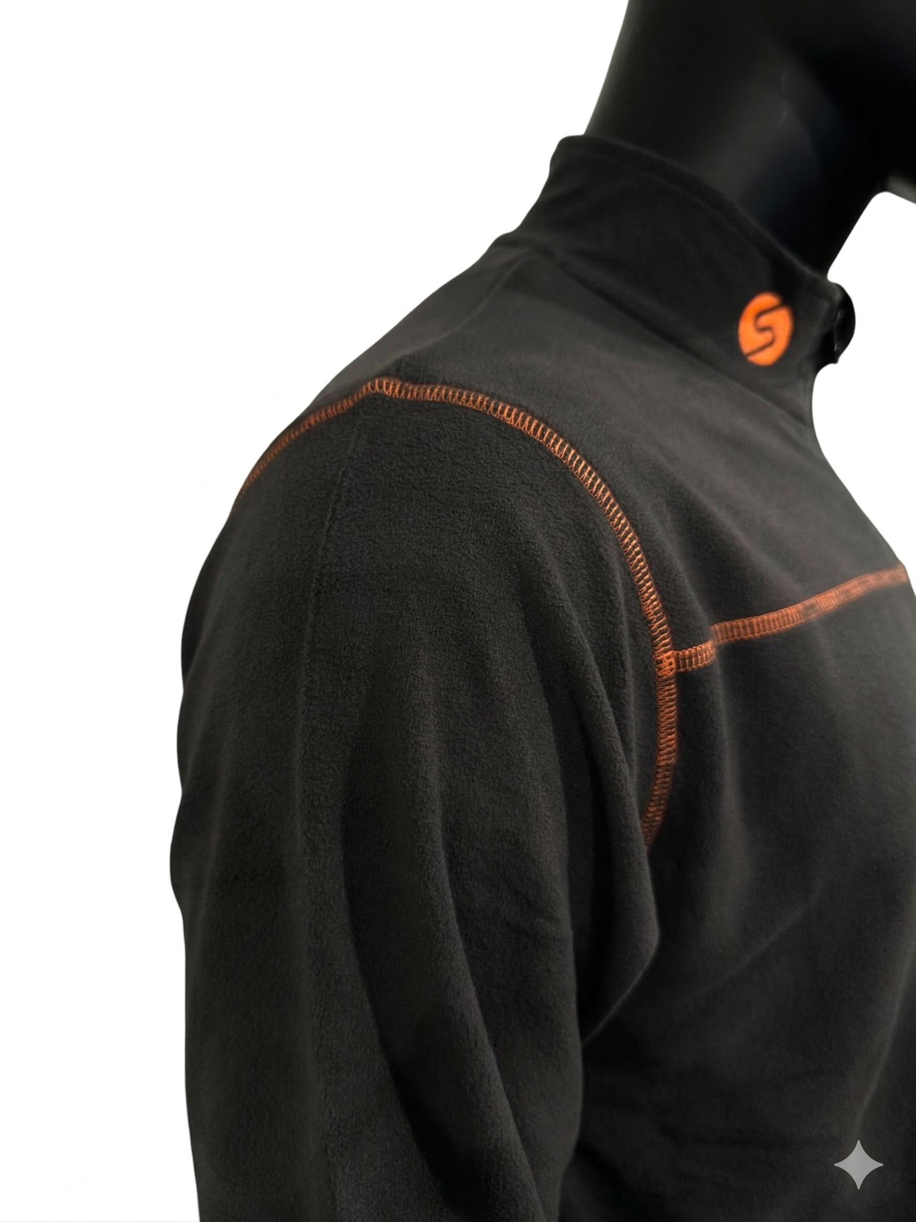 Synfiber Base Thin Fleecejakke mørk grå/oransje